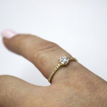 Anel Ouro Amarelo - Solitrio&Meia Memria