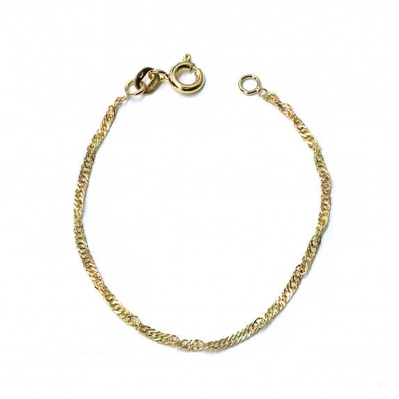 Pulseira Ouro Malha Singapura 25