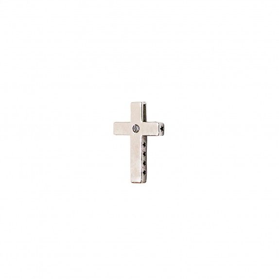 Medalha - Cruz Branca C/Zircnia