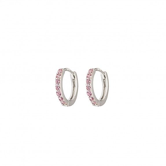 Argolas Brancas - Zircnias Rosa Claro
