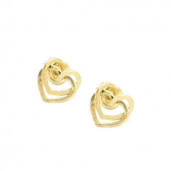 9k Gold Heart Earrings - LOVERS