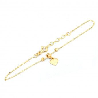 Pulseira Ouro 9kts - Corao Liso