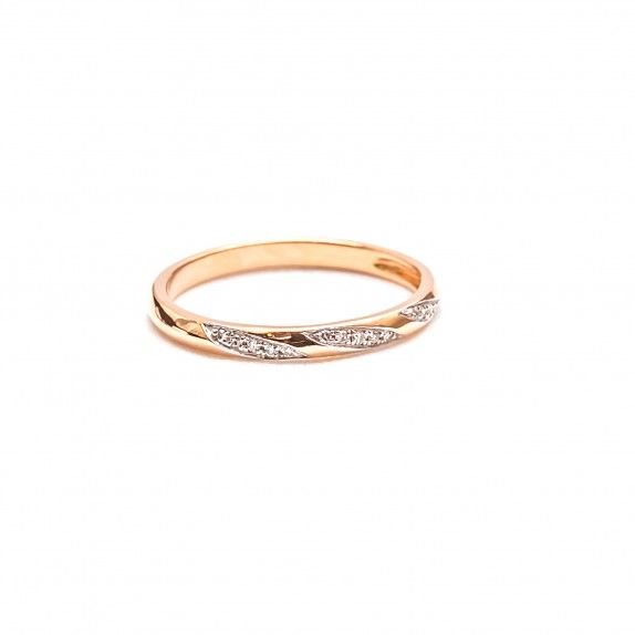 Anel Ouro 18kts C/Diamantes - Delicado