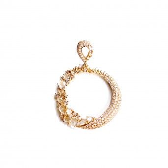 Medalha Ouro 18k C/Diamantes - Rose