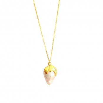 Golden Acorn I Necklace - Natural Pearl