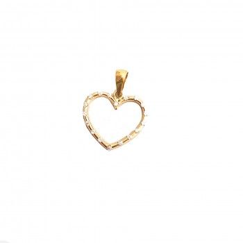 Medalha Ouro 9kts - Shiny Heart