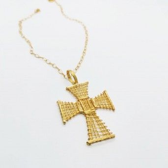 CRUZ  OURO 19 KT LINHAS GEOMTRICAS