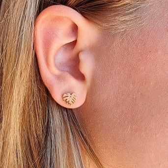 9KT GOLD EARRINGS - LEAF