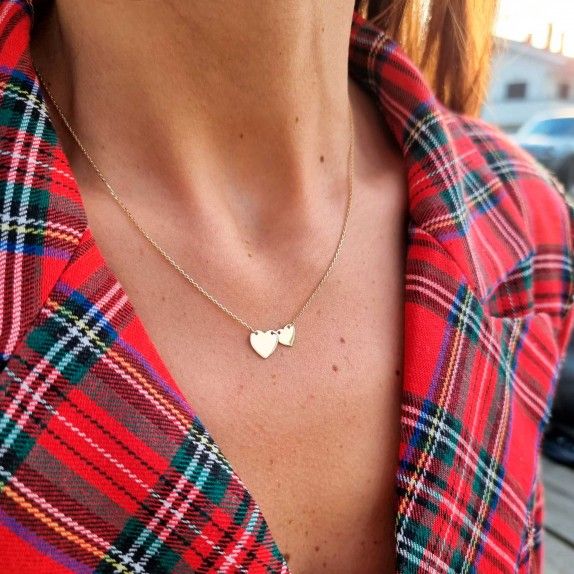NECKLACE Gold 9Kt HEARTS - LOVERS
