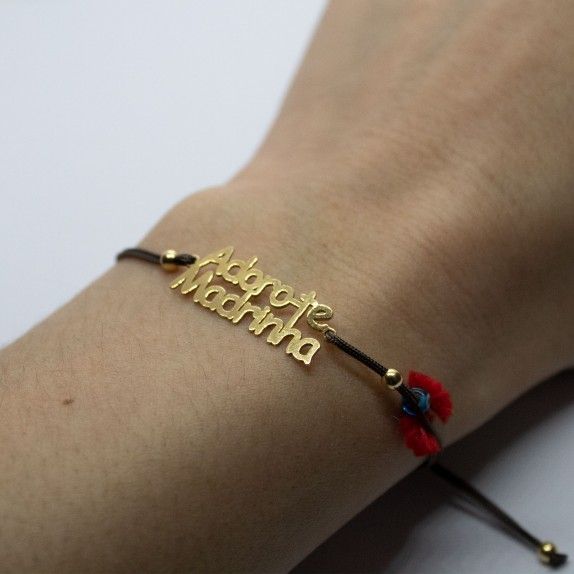 PULSEIRA DOURADA FIO ALGODO - ADOTO-TE MADRINHA