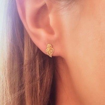 EARRINGS HEART OF VIANA GOLD 19.2KT - FILIGRAM