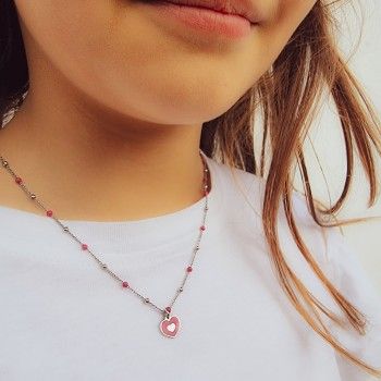 KID NECKLACE - FUXIA HEART