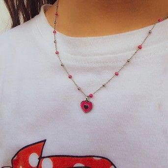 KID NECKLACE - FUXIA HEART