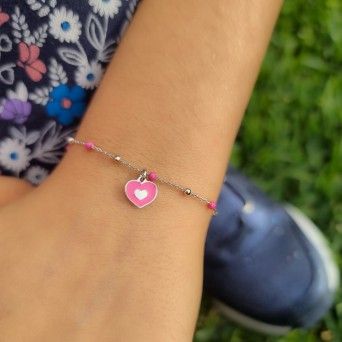 KID BRACELET - FUXIA HEART