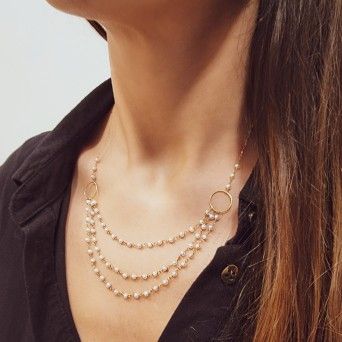 18KTS GOLD NECKLACE - PEARLS