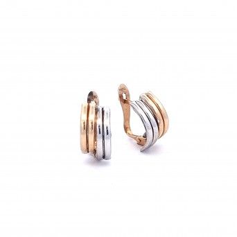 BRINCOS OURO 9KT - BICOLOR
