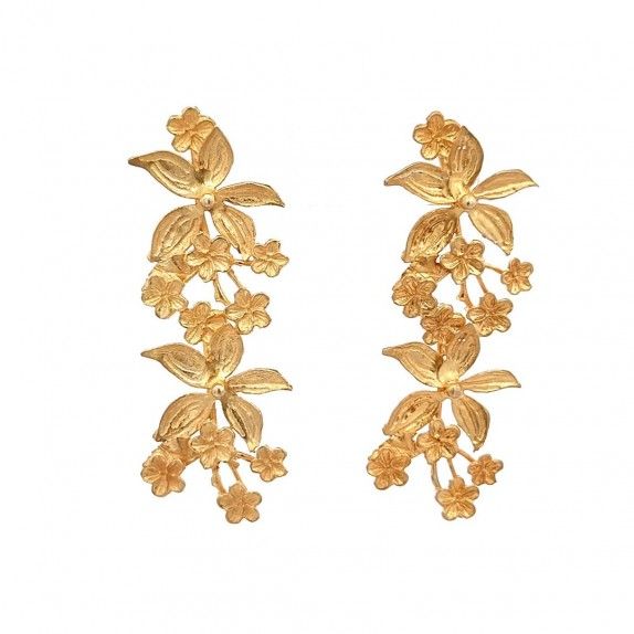 GOLDEN SILVER EARRINGS - FLOWER COLLECTION