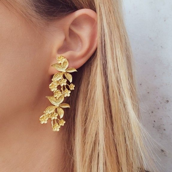 GOLDEN SILVER EARRINGS - FLOWER COLLECTION