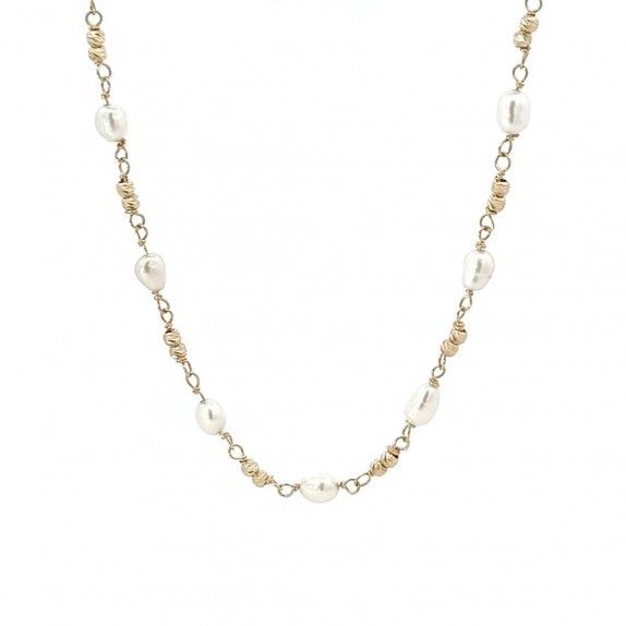 GOLDEN SILVER NECKLACE - PEARLS