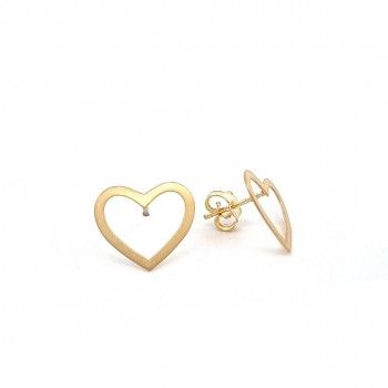 SILVER GOLDEN HEARTS EARRINGS - BEAUTY COLLECTION