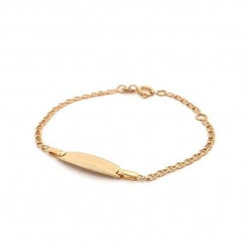 9KTS GOLD BRACELET - OVAL PLATE