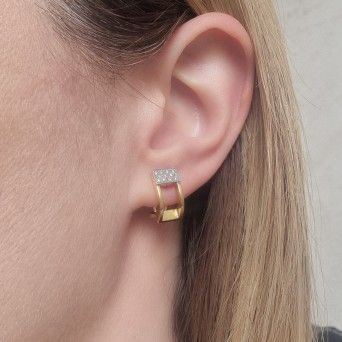 19.2KTS GOLD EARRINGS - DIAMONDS