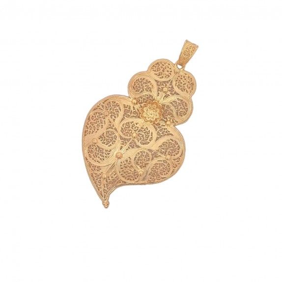 SILVER GOLDEN FILIGREE MEDAL - HEART OF VIANA