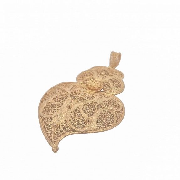 SILVER GOLDEN FILIGREE MEDAL - HEART OF VIANA