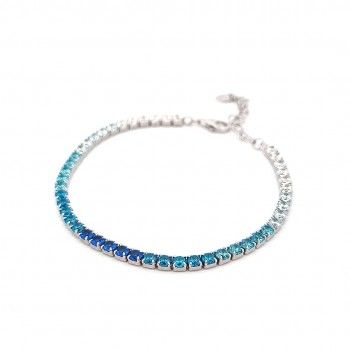 PULSEIRA PRATA ZIRCNIAS AZUL - RIVIERA