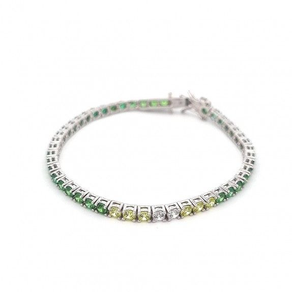 PULSEIRA PRATA ZIRCNIAS VERDES - RIVIERA