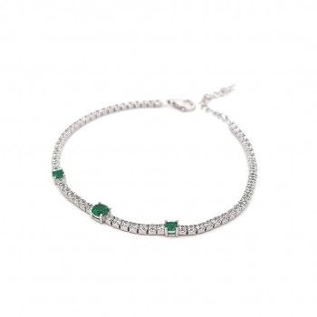 PULSEIRA PRATA ZIRCNIAS VERDES - RIVIERA