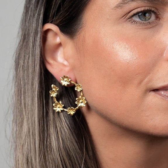 GOLDEN SILVER EARRINGS - FLOWER COLLECTION