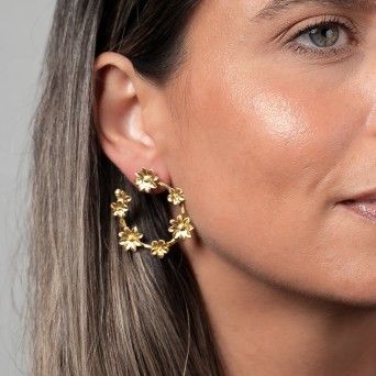 GOLDEN SILVER EARRINGS - FLOWER COLLECTION