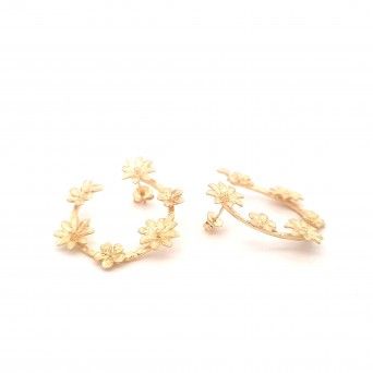 GOLDEN SILVER EARRINGS - FLOWER COLLECTION