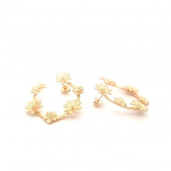 GOLDEN SILVER EARRINGS - FLOWER COLLECTION