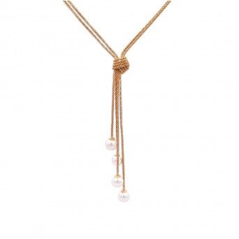 GOLD SILVER NECKLACE - PEARLS