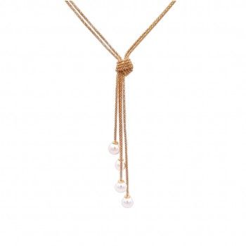 GOLD SILVER NECKLACE - PEARLS