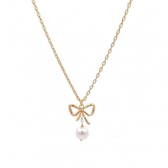 GOLD SILVER NECKLACE - PEARL