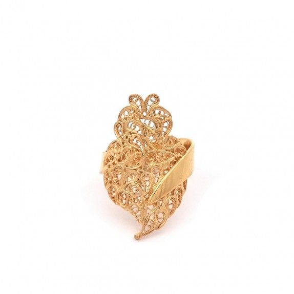 FILIGREE GOLD SILVER RING - HEART OF VIANA