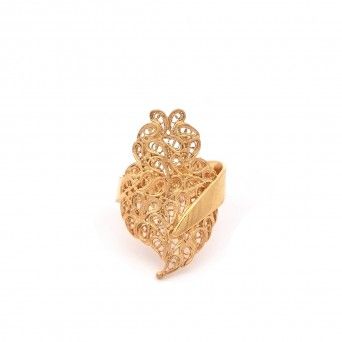 FILIGREE GOLD SILVER RING - HEART OF VIANA