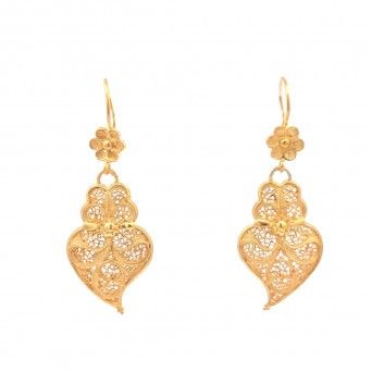 FILIGREE GOLDEN RAT EARRINGS - HEART OF VIANA