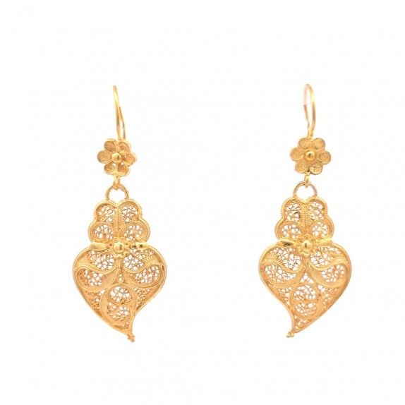 FILIGREE GOLDEN RAT EARRINGS - HEART OF VIANA