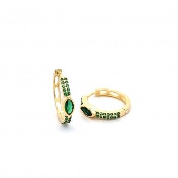 ARGOLAS PRATA DOURADA - ZIRCNIAS VERDES