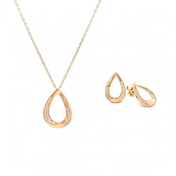 GOLD SILVER SET - NECKLACE & EARRINGS