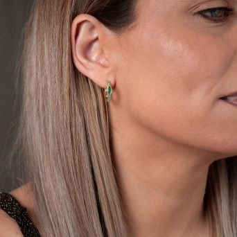 ARGOLAS PRATA DOURADA - ZIRCNIAS VERDES
