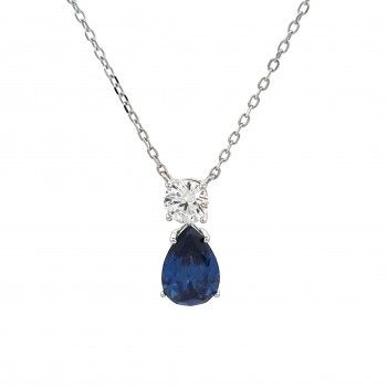 COLAR PRATA - ZIRCNIA AZUL