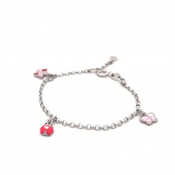PULSEIRA PRATA - BORBOLETA - JOANINHA