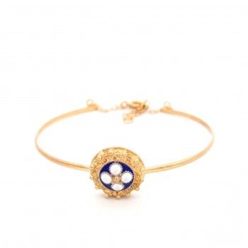 PULSEIRA PRATA DOURADA FILIGRANA - CARAMUJO