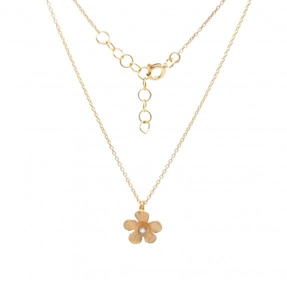 CONJUNTO PRATA DOURADA ZIRCNIA - COLAR&BRINCO COLEO FLOWER