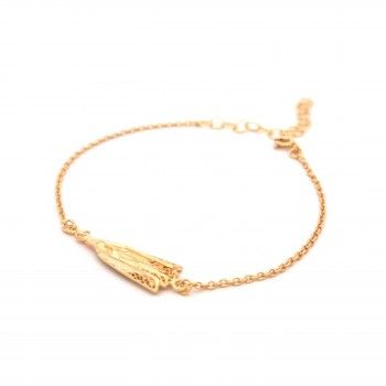 GOLDEN SILVER FILIGREE BRACELET - OUR LADY OF FATIMA